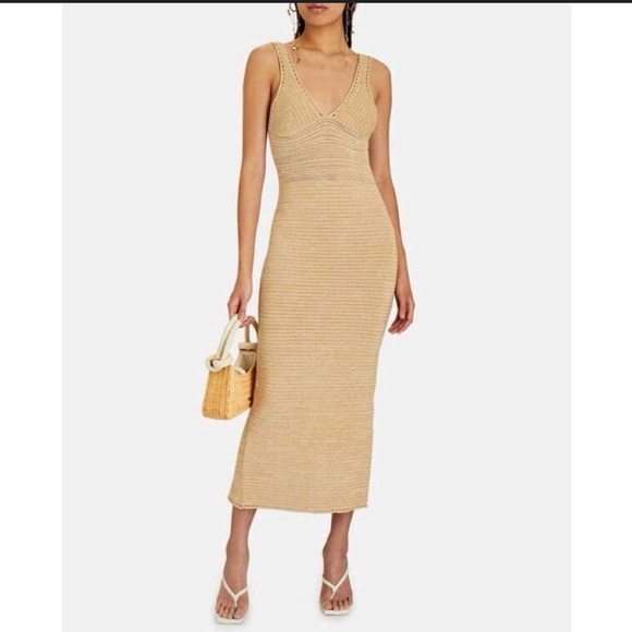 Torn by Ronny Kobo Dresses & Skirts - Torn by Ronny Kobo Beige Backless Dress